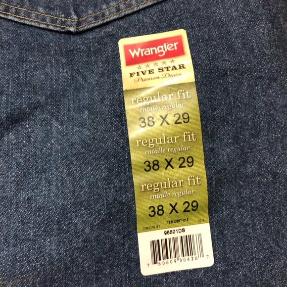 Wrangler 5 Star Straight Leg Denim Jeans 38 x 29 - Picture 4 of 9